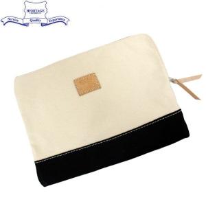 HERITAGE LEATHER CO.(ヘリテージレザー) NO.8008 Clutch Bag(クラッチバッグ) Natural/Black HL036｜threewoodjapan