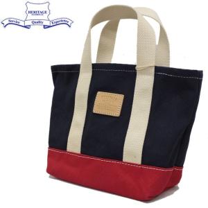 sale セール HERITAGE LEATHER CO.(ヘリテージレザー) NO.8309 Lunch Bag (ランチバッグ) Navy/Red HL187｜threewoodjapan
