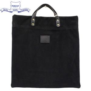 sale セール HERITAGE LEATHER CO.(ヘリテージレザー) NO.8385 Suede Book Tote Bag(スエードブックトートバッグ) Black Suede HL167｜threewoodjapan