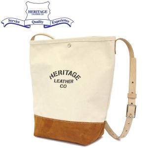 HERITAGE LEATHER CO.(ヘリテージレザー) NO.8661 Suede Bottom Bucket Shoulder(バケットショルダーバッグ) Natural/Brown HL203｜threewoodjapan