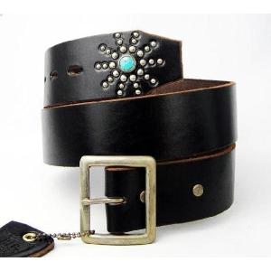 HTC（Hollywood trading Company) TURQUOISE END ONLY BELT(ターコイズエンドオンリーベルト) ブラックレザー｜threewoodjapan