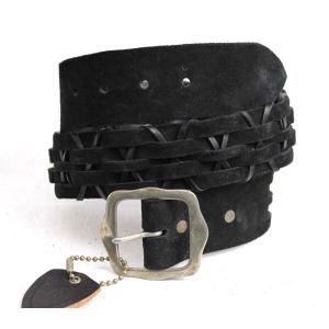 sale セール HTC #HWV-03 SUEDE Belt スエードウーブンベルト　Black ブラック｜threewoodjapan