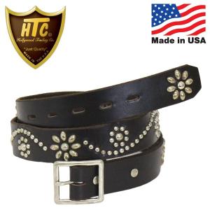 HTC エイチティーシー フラワースタッズ ターコイズ レザーベルト 125