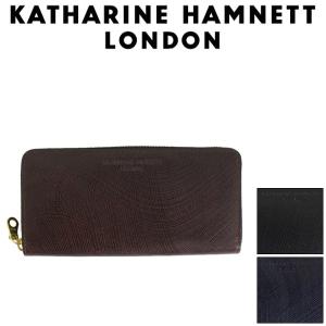 KATHARINE HAMNETT LONDON (キャサリンハムネット ロンドン) 490-57305 Wave  ラウンドファスナー 束入れ ロングウォレット 全3色｜threewoodjapan