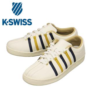 K-SWISS (ケースイス) 36102340 CLASSIC クラシック 88 VTG 02248 レザースニーカー オフホワイトxネイビーxイエロー KS083｜threewoodjapan