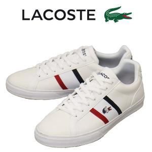 LACOSTE (ラコステ) CMA0055 LEROND PRO TRI 123 1 CMA レザースニーカー 407ホワイトxネイビーxレッド LC300｜threewoodjapan