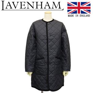 LAVENHAM (ラベンハム) WMS SLJ2106B EVESHAM イブシャム ウィメンズ ロングライン ラウンドカラーコート イギリス製 G95 LAMPBLACK LH018｜threewoodjapan