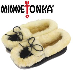 MINNETONKA (ミネトンカ) 3400S ULUTIMATE SHEEPSKIN SLIPPER アルティメット シープスキン スリッパ Black MT451｜threewoodjapan