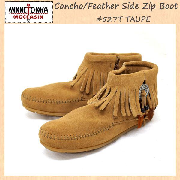 sale MINNETONKA(ミネトンカ) Concho Feather Side Zip Boo...