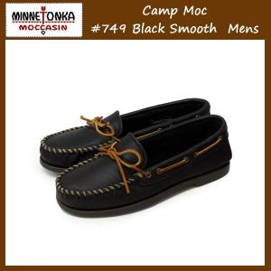 sale セール MINNETONKA(ミネトンカ)Camp Moc(キャンプモック)#749 Black Smooth メンズ MT202｜threewoodjapan