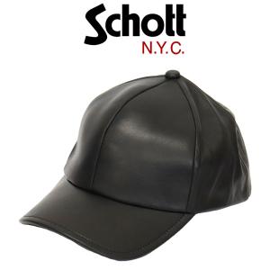Schott (ショット) 2974003 3129154 LEATHER B.B CAP レザー キャップ 09(10) BLACK フリーサイズ｜threewoodjapan