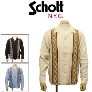 Schott (ショット) 3120005 2TONE ツートーン L/S SHIRT ロングスリーブシャツ 全3色｜threewoodjapan