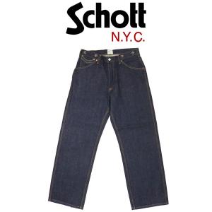 Schott (ショット) 3911005 WIDE GRIDE DENIM PANTS ワイドシルエット デニムパンツ 367INDIGO｜threewoodjapan