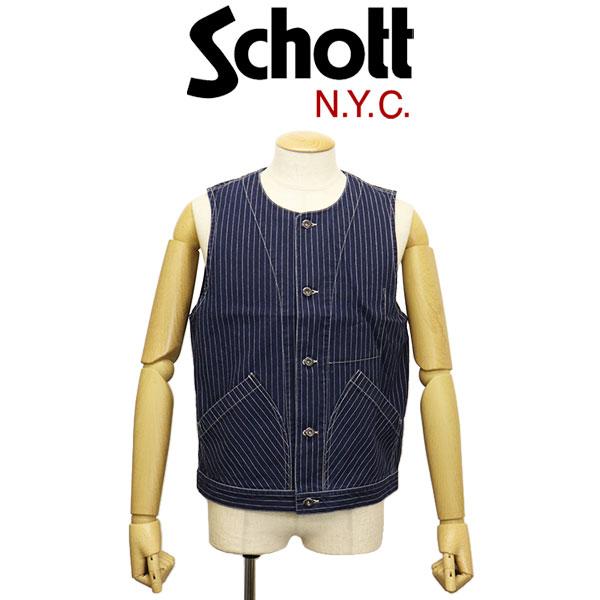 Schott (ショット) 3957001 OLD HICKORY DENIM VEST オールドヒ...