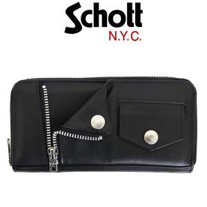 Schott N.Y.C（ショット） 財布 LEATHER RIDERS ZIP WALLET メンズ