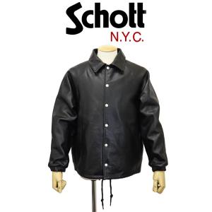 Schott (ショット) 5950054 LEATHER COACH JACKET レザーコーチジャケット 010BLACK