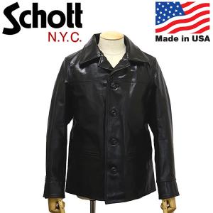 Schott (ショット) 1150030 7660 632US NEW CARCOAT ニューカーコート レザージャケット アメリカ製 09(10) BLACK｜threewoodjapan