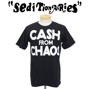 SEDITIONARIES by 666 (セディショナリーズ) CASH FROM CHAOS Tシャツ ブラックxホワイト STO0010｜threewoodjapan