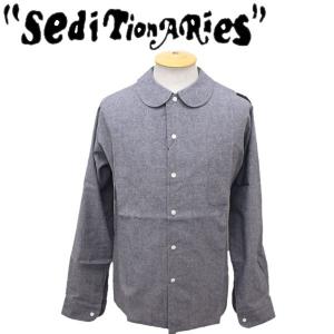 SEDITIONARIES by 666 (セディショナリーズ) Peter Pan shirt L/S (ピーターパンシャツ ロングスリーブ) グレーダンガリー STS0005｜threewoodjapan