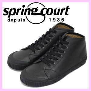 spring court (スプリングコート) B2S-V5 B2 Leather (B2レザー) レディース ハイカットスニーカー BLACK (ブラック) SPC021｜threewoodjapan