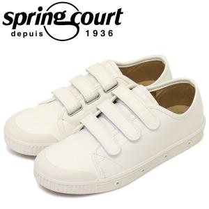 spring court (スプリングコート) G2SV-5 G2 Velcro Leather ベルクロ レザー レディース ローカットスニーカー WHITE SPC032｜threewoodjapan