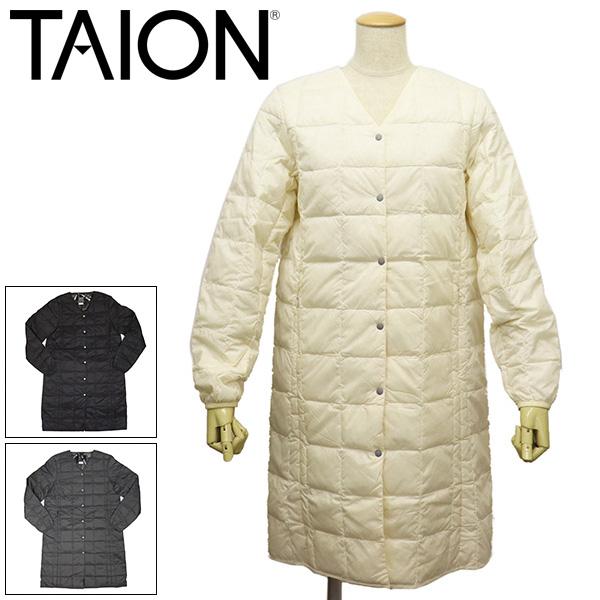 TAION (タイオン) W101-LONG ウィメンズ ベーシック Vネックボタン ロングダウンジ...
