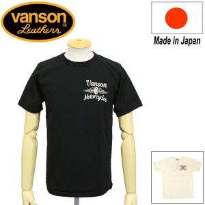 VANSON (バンソン) WHEEL&WING T-SHIRT ホイール&ウイング Tシャツ 日本製 全2色｜threewoodjapan