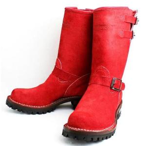 Wescoウエスコ Boss ボス Red All Rough Out 赤裏革,10height,Roller Buckle,#100 sole, Red Leather Lining BS52｜threewoodjapan