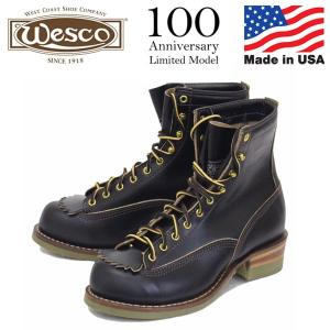 限定 WESCO (ウエスコ) 100th Anniversary Model 38LTT Horsehide Jobmaster ホースハイド ジョブマスター ブーツ BLACK JM59｜threewoodjapan