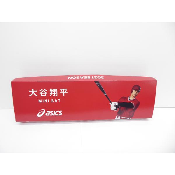 美品 asics 大谷翔平選手 2021年シリーズ ミニバット 全長約42cm 観賞用 野球 △WS...