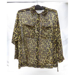 ヒステリックグラマー HYSTERIC GLAMOUR レオパード L/S シースルーシャツ 表記FREE メンズ △WF2339｜thrift-webshop