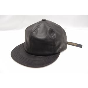 ミスターファットマン Mr.FATMAN ミネルバレザー CAP 牛革 ブラック サイズFREE CAP 帽子 中古 △WC99｜thrift-webshop