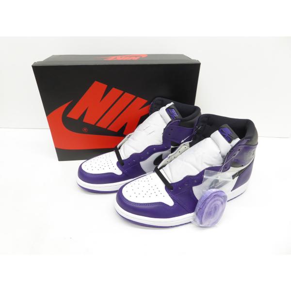 美品 Nike Air Jordan 1 Retro HIGH OG COURT PURPLE 20...