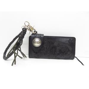 琉球レザーL.L.A 織 長財布 ロングウォレット 中古 △WA4574
