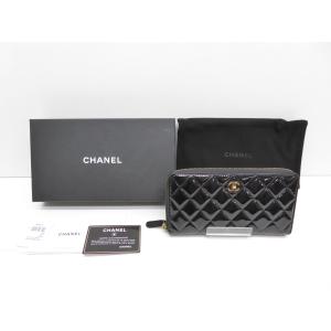 CHANEL シャネル エナメル ココマーク ラウンドファスナー 長財布 △WP1604｜thrift-webshop