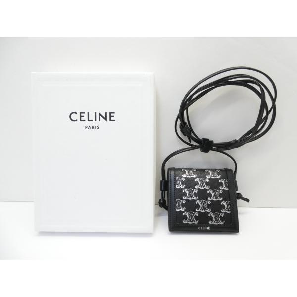 セリーヌ CELINE トリオンフ PVC コンパクトウォレット 箱付 財布 △WP2950