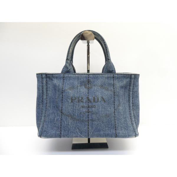 PRADA プラダ カナパ デニム トートバッグ 1BG439 ※ショルダーストラップ欠品 ギャラ付...