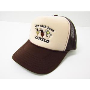 LIWILO MESH CAP BROWN メッシュキャップ スナップバック 帽子 ブラウン♪CA709｜thrift-webshop