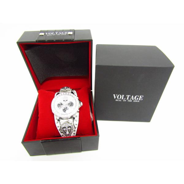 未使用 VOLTAGE ヴォルテージ VO-013S ホワイトスカル クォーツ 腕時計 ▼AC249...