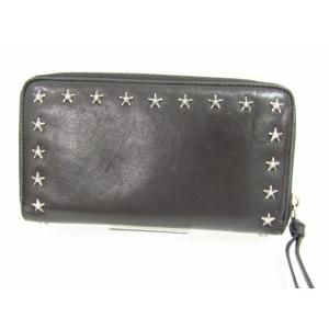 JIMMY CHOO ジミーチュウ 長財布 スタースタッズ ブラック レザー