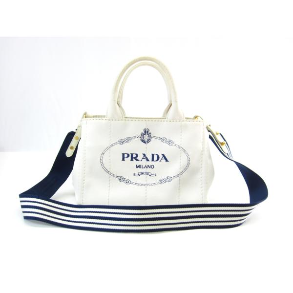 PRADA プラダ ハンド・トートバッグ CANAPA デニム ロゴトート レディース 鞄 ∠UP3...