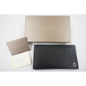 《ブランド》BVLGARI ブルガリ 30398 BB MAN グレインレザー 二つ折り 長財布 BLACK【中古】｜thrift-webshop