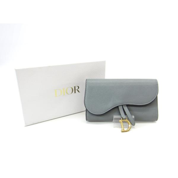 DIOR SADDLE スリムウォレット スカイブルー ∠UP3984 ディオール 財布