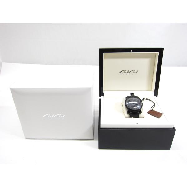 GaGa MILANO 5012 マヌアーレ ブラック 手巻き機械式 腕時計 ∠UP3744 ガガミ...