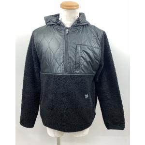 STUSSY ステューシー HOLDEN ホールデン キルティング フリース フード ジャケット ブラック Mサイズ ハーフジップ ☆090322
