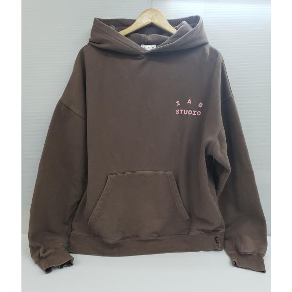 IAB STUDIO アイエプスタジオ プルオーバーパーカー スウェット ブラウン XLサイズ ロゴ...
