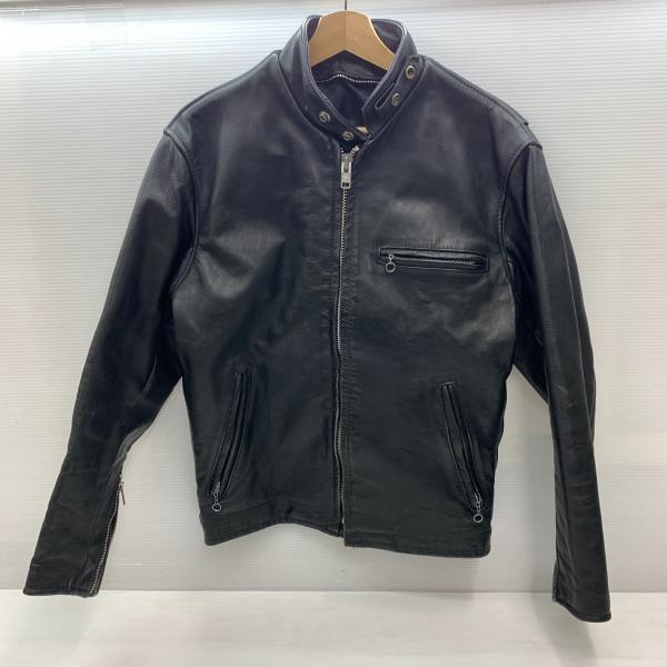 Schott ショット シングルライダースジャケット 641 ブラック サイズ36 レザーUSA製 ...
