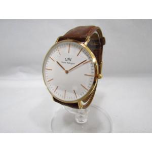 Daniel Wellington ダニエル ウェリントン レザー クォーツ メンズ腕時計 茶 ブラウン 本体のみ 中古品■141083