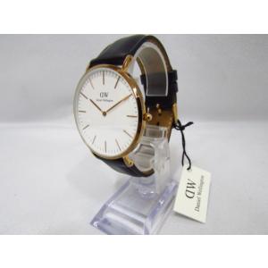 Daniel Wellington ダニエル ウェリントン レザー クォーツ レディース腕時計 黒 ブラック 中古品 ■141081