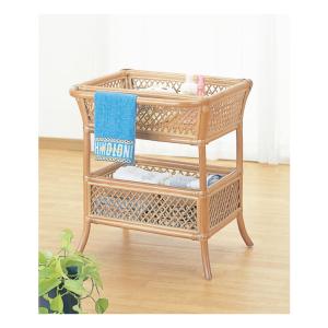 脱衣かご 2段 ラタン製 ランドリーバスケット 籐家具 幅56cm